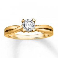 Diamond Engagement Ring 1/2 ct tw Round-cut 14K Yellow Gold