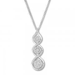 Diamond Necklace 1/2 ct tw Round-cut 10K White Gold