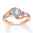 Diamond Promise Ring 1/4 ct tw Round-cut 10K Rose Gold