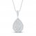 Teardrop Diamond Necklace 1/2 ct tw 10K White Gold 19"