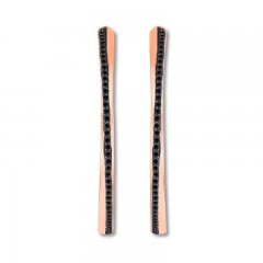 Black Diamond Hoop Earrings 1/2 ct tw Round-cut 10K Rose Gold