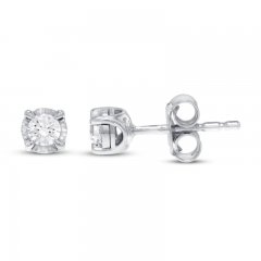 Radiant Reflections 1/2 ct tw Diamonds Round-cut 10K White Gold Solitaire Earrings