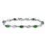 Lab-Created Emeralds Diamond Accents Sterling Silver Bracelet