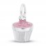 Cupcake Charm Pink Enamel Sterling Silver