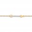 Arrow Anklet Lab-Created White Sapphires 10K Yellow Gold