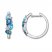 Vibrant Shades Blue & White Topaz Hoop Earrings Sterling Silver