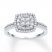 Diamond Ring 1/2 Round/Baguette 10K White Gold