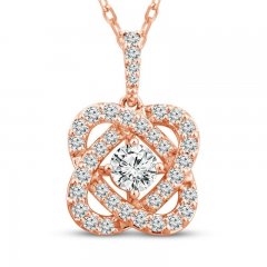 Center of Me Diamond Necklace 1 ct tw 14K Rose Gold 18"