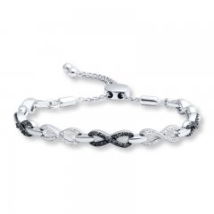 Infinity Bolo Bracelet 1/2 ct tw Diamonds Sterling Silver