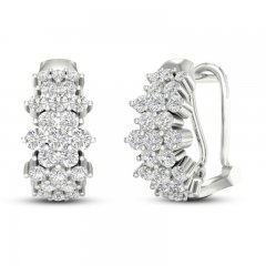 Lab-Created Diamonds by KAY Hoop Earrings 2 ct tw 14K White Gold