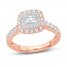 Diamond Engagement Ring 1 ct tw Princess/Round 14K Rose Gold