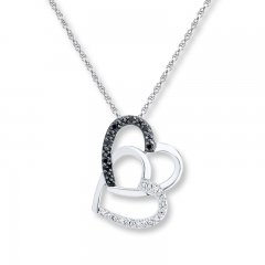 Heart Necklace 1/20 ct tw Diamonds 10K White Gold