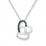 Heart Necklace 1/20 ct tw Diamonds 10K White Gold