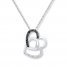 Heart Necklace 1/20 ct tw Diamonds 10K White Gold