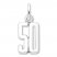 Number 50 Charm Sterling Silver