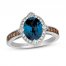 Le Vian Blue Topaz Ring 1/4 ct tw Diamonds 14K Vanilla Gold