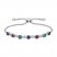 Lab-Created Ruby, Lab-Created Emerald, Blue & White Lab-Created Sapphire Bolo Bracelet Sterling Silver 7.5"