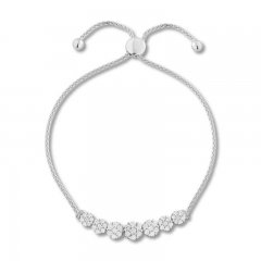 Diamond Bolo Bracelet 1 ct tw 10K White Gold