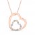 Diamond Heart Necklace 1/3 ct tw Round/Marquise 10K Rose Gold