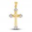 Chevron Cross Charm 14K Two-Tone Gold