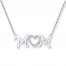 Diamond Mom Necklace 1/20 ct tw Round-cut Sterling Silver