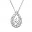 Leo Diamond Necklace 1/2 ct tw Round-cut 14K White Gold