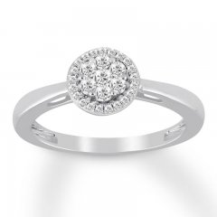 Diamond Ring 1/4 ct tw Round-cut 10K White Gold