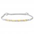 Diamond Bolo Bracelet 1/15 ct tw Sterling Silver/10K Gold