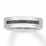 Previously Owned Neil Lane Men's Black Diamond Band 1/6 ct tw 14K White Gold