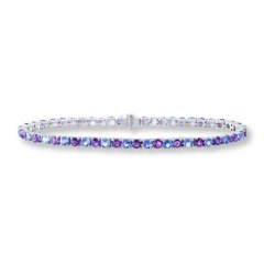 Tanzanite and Amethyst Bracelet Sterling Silver