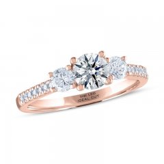 THE LEO Ideal Cut Diamond 3-Stone Engagement Ring 1 ct tw 14K Rose Gold