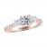 THE LEO Ideal Cut Diamond 3-Stone Engagement Ring 1 ct tw 14K Rose Gold