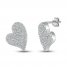 Diamond Heart Earrings 1/3 ct tw Round-cut 10K White Gold