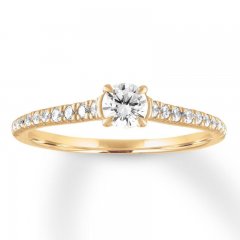 Diamond Engagement Ring 1/2 carat tw Round-cut 14K Yellow Gold