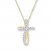 Diamond Cross Necklace 1/15 ct tw Round-cut 10K Yellow Gold