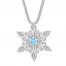 Blue Topaz Snowflake Necklace Sterling Silver