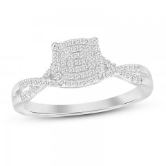 Diamond Promise Ring 1/6 ct tw Round-cut 10K White Gold