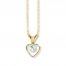 Aquamarine Heart Necklace 14K Yellow Gold