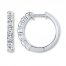 Previously Owned Leo Diamond Hoop Earrings 7/8 ct tw Diamonds 14K White Gold