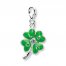 Four-leaf Clover Charm Green Enamel Sterling Silver