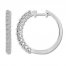 Diamond Hoop Earrings 1/10 ct tw Round-cut Sterling Silver