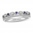 Neil Lane Diamond & Blue Sapphire Anniversary Ring 1/4 ct tw 14K White Gold