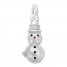 Snowman Charm Black & Red Enamel Sterling Silver