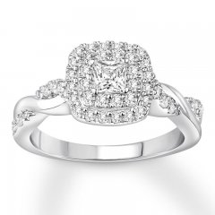 Diamond Engagement Ring 3/4 carat tw 14K White Gold