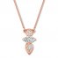 Diamond Necklace 1/3 ct tw Round/Marquise/Pear 10K Rose Gold