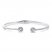 White Lab-Created Sapphire Bangle Bracelet Sterling Silver