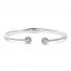 White Lab-Created Sapphire Bangle Bracelet Sterling Silver