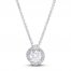 Diamond Necklace 1/2 ct tw Round-cut 14K White Gold 18"