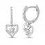 Diamond Heart Hoop Earrings 1/10 ct tw Sterling Silver