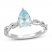 Aquamarine Engagement Ring 1/10 ct tw Diamonds 14K White Gold